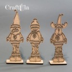 HDF Set of Winter Buddies 1 (25,5-24-22cm x0,3 cm +stand)