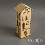 HDF Three-story townhouse – box (33,5x10,5x10,5cm, thick. 0,3 cm)