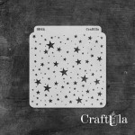 Stencil 0004k – Stars, 15x16 cm x 0,35 mm, semi-translucent