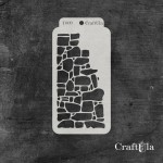 Stencil 0009T – Stone Wall, 8x16 cm x 0,35 mm, semi-translucent