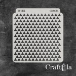 Stencil 0011k – Triangles, 15x16 cm x 0,35 mm, semi-translucent