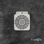 Stencil 001s – Mandala, 8x9, ,5 cm x 0,35 mm, semi-translucent