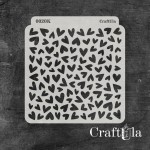 Stencil 0020k – Hearts, 15x16 cm x 0,35 mm, semi-translucent