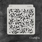 Stencil 0021k – Leaves, 15x16 cm x 0,35 mm, semi-translucent