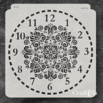 Stencil 002XL – Clock, 30x31 cm x 0,35 mm, semi-translucent
