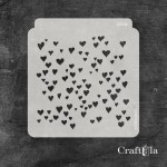 Stencil 0035k – Hearts, 15x16 cm x 0,35 mm, semi-translucent