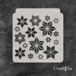 Stencil 0047k – Christmas Stars, 15x16 cm x 0,35 mm, semi-translucent