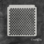 Stencil 0063k – Fish Scales, 15x16 cm x 0,35 mm, semi-translucent