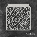 Stencil 0206 – Leaves, 15x16 cm x 0,35 mm, semi-translucent