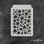 Stencil 0224 – Flowers, 11x16 cm x 0,35 mm, semi-translucent