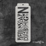 Stencil 0228 – Letters, 8x20 cm x 0,35 mm, semi-translucent