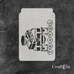 Stencil 067 – Travel, 11x16 cm x 0,35 mm, semi-translucent