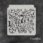 Stencil 069 – Numbers, 15x16 cm x 0,35 mm, semi-translucent