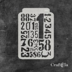 Stencil 080 – Numbers, 11x16 cm x 0,35 mm, semi-translucent