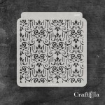 Stencil 082 – Swirls, 15x16 cm x 0,35 mm, semi-translucent