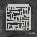 Stencil 118 – Dots and Stripes, 15x16 cm x 0,35 mm, semi-translucent