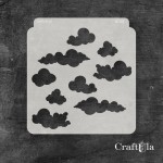 Stencil 123 – Cloudes, 15x16 cm x 0,35 mm, semi-translucent