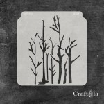 Stencil 128 – Trees, 15x16 cm x 0,35 mm, semi-translucent
