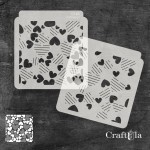Set of stencils 3D – 148, Hearts, 2 pcs, 15x16 cm x 0,35 mm, semi-translucent