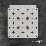 Stencil 162 – Stars, 15x16 cm x 0,35 mm, semi-translucent