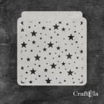 Stencil 163 – Stars, 15x16 cm x 0,35 mm, semi-translucent