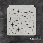 Stencil 164 – Stars, 15x16 cm x 0,35 mm, semi-translucent