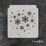 Stencil 170 – Snowflakes, 15x16 cm x 0,35 mm, semi-translucent