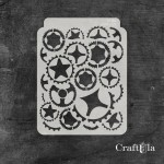 Stencil 186 – Gears, 16x20 cm x 0,35 mm, semi-translucent