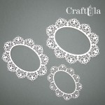 Set of Chipboard Frames 0006Z (3 pcs, approx. 14x10,5cm, 12,5x10,5cm, 9,5x8,5cm; x0,15cm)