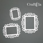 Set of Chipboard Frames 0015Z (3 pcs, approx. 14x12cm, 12x10cm, 9x7,5cm; x0,15cm)