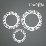 Set of Chipboard Frames 0022Z (3 pcs, dia approx. 14cm, 12cm, 9cm; x0,15cm)