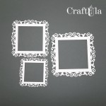 Set of Chipboard Frames 0023Z (3 pcs, approx. 14x14cm, 12x12cm, 9x9cm; x0,15cm)