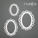 Set of Chipboard Frames 0026Z (3 pcs, approx. 14x11,5cm, 12x9,5cm, 9x7cm; x0,15cm)
