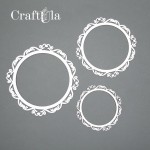 Set of Chipboard Frames 0033Z (3 pcs, dia approx. 14cm, 12cm, 9cm; x0,15cm)