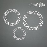 Set of Chipboard Frames 0035Z (3 pcs, dia approx. 14cm, 12cm, 9cm; x0,15cm)