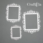 Set of Chipboard Frames 0036Z (3 pcs, approx. 14x10,5cm, 12x9cm, 9x7cm; x0,15cm)