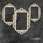 Set of Chipboard Frames 0041Z (3 pcs, approx. 14x10cm, 12x9cm, 9x6cm x0,15cm)