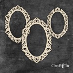 Set of Chipboard Frames 0042Z (3 pcs, approx. 14x10cm, 12x9cm, 9x6cm x0,15cm)