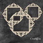 Set of Chipboard Frames 0046Z (3 pcs, dia approx. 14cm, 12cm, 9cm; x0,15cm)