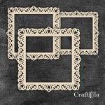 Set of Chipboard Frames 0047Z (3 pcs, approx. 14X14cm, 12x12cm, 9x9cm x0,15cm)