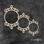 Set of Chipboard Frames 0049Z (3 pcs, approx. 14x10cm, 12x9cm, 9x6cm x0,15cm)