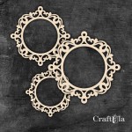 Set of Chipboard Frames 0050Z (3 pcs, dia approx. 14cm, 12cm, 9cm; x0,15cm)