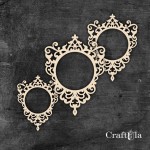 Set of Chipboard Frames 0053Z (3 pcs, approx. 14x10cm, 12x9cm, 9x6cm x0,15cm)