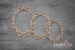Set of Chipboard Frames 0059Z (3 pcs, approx. 14x10cm, 12x9cm, 9x6cm x0,15cm)