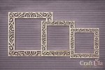 Set of Chipboard Frames 0069Z (3 pcs, approx. 14X14cm, 12x12cm, 9x9cm x0,15cm)
