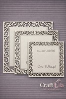 Set of Chipboard Frames 0070Z (3 pcs, approx. 14X14cm, 12x12cm, 9x9cm x0,15cm)