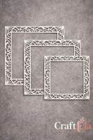 Set of Chipboard Frames 0072Z (3 pcs, approx. 14X14cm, 12x12cm, 9x9cm x0,15cm)