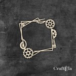 Set of Chipboard Frames/Corners 1535 – Steampunk - (2 pcs, approx. 9x9x0,15cm)