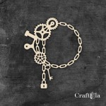 Set of Chipboard Frames/Corners 1536 – Steampunk - (2 pcs, approx. 9x9x0,15cm)