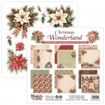 Paper Collection Set 15x15cm Christmas Wonderland, 250 gsm (24 sheets, 12 designs, 4x6 double-sided sheets, 2 bonus designs)